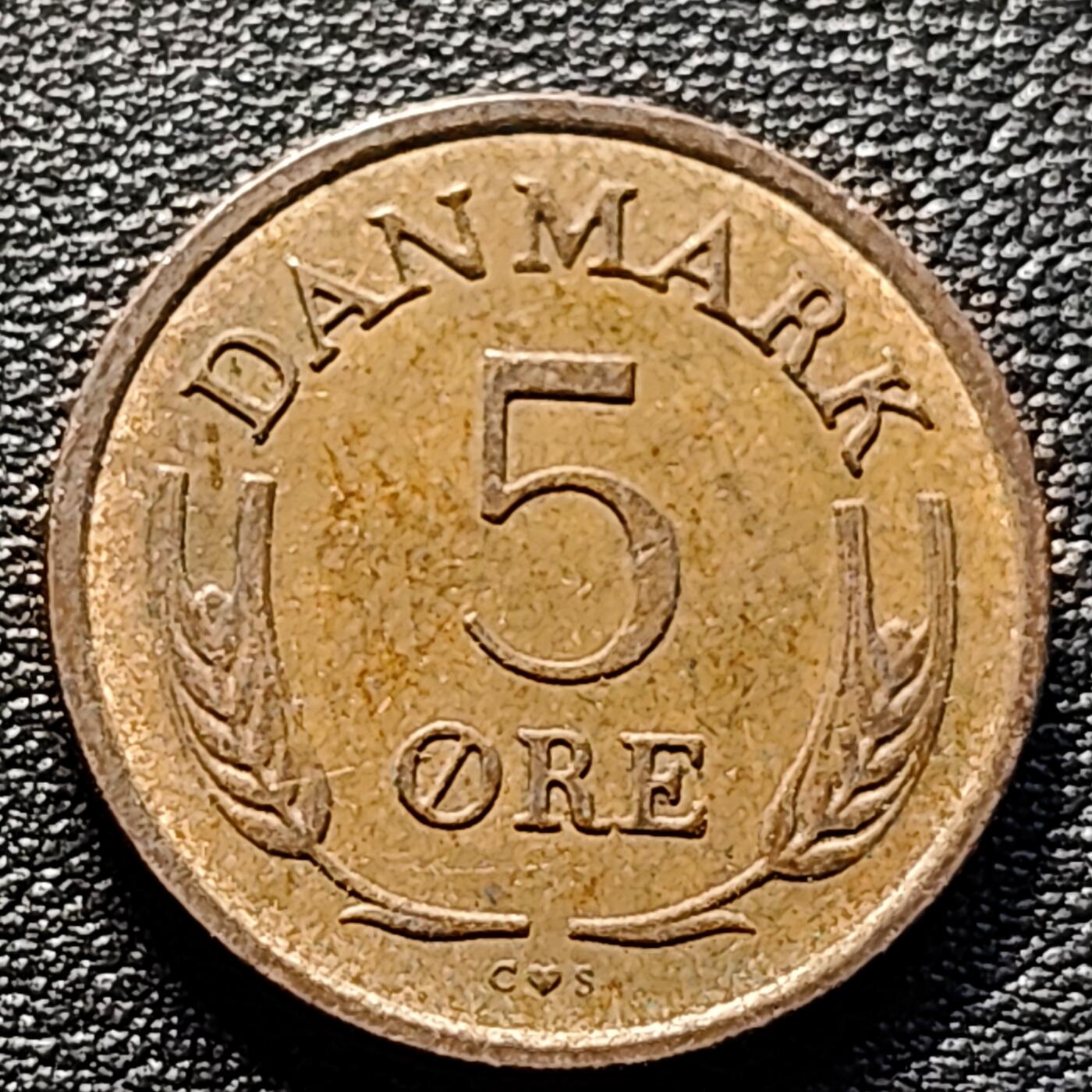 泉币菌-第99场-精品福利场  1970年 丹麦5欧尔 皇冠王冠  24mm