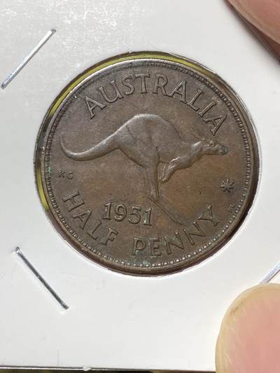 2025年第八十三场(总第一百零九场）外国好品散币(免佣金) - 澳大利亚🇦🇺1951年半便士(乔治六世第三版，PL标伦敦造)