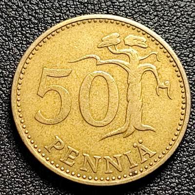 泉币菌-第99场-精品福利场 - 1973年 芬兰50芬尼铜币 持剑狮子 25mm