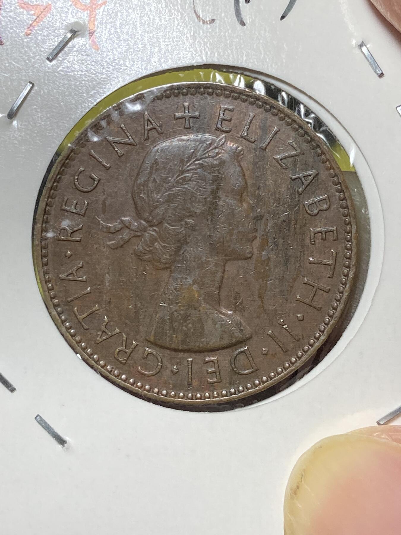 2025年第八十三场(总第一百零九场）外国好品散币(免佣金) 澳大利亚🇦🇺1954年半便士(伊丽莎白二世青年桂冠，第一版，珀斯造)