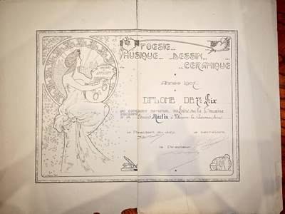 凯旋世界勋赏（第18期）（欢迎送拍）（对拍品有疑问请询问客服，不接受到手刀，出价默认拍品品相。请认真阅读拍卖规则！出价默认已认可！）（收到货请录制开箱视频，无视频概不处理问题。） - 1907年洛林地区艺术全国竞赛第七等奖证书（详细翻译看介绍）