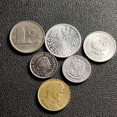 泉币菌-第98场-散币乐园场 各国散币 6枚