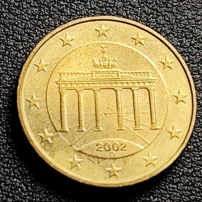 泉币菌-第97场-散币乐园场 - 欧元 德国2002年 10欧分合金铜币 勃兰登堡门 地图 A厂标 19.75MM