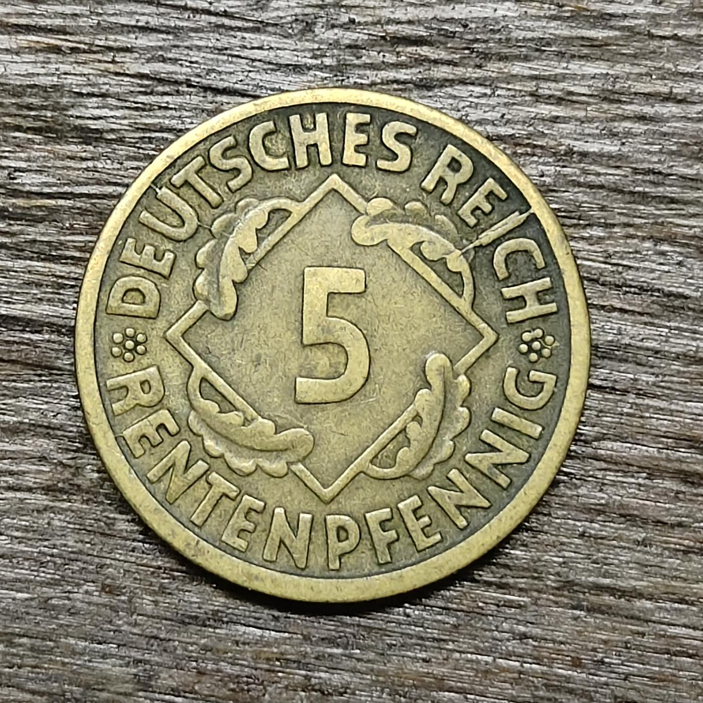 【铜匠收藏】★第131场★散币场，无佣金，30包邮。不满30元，支付5元运费。《接受代拍 代送NGC评级》 德国魏玛共和国 1924年 5芬尼 J厂 铜币