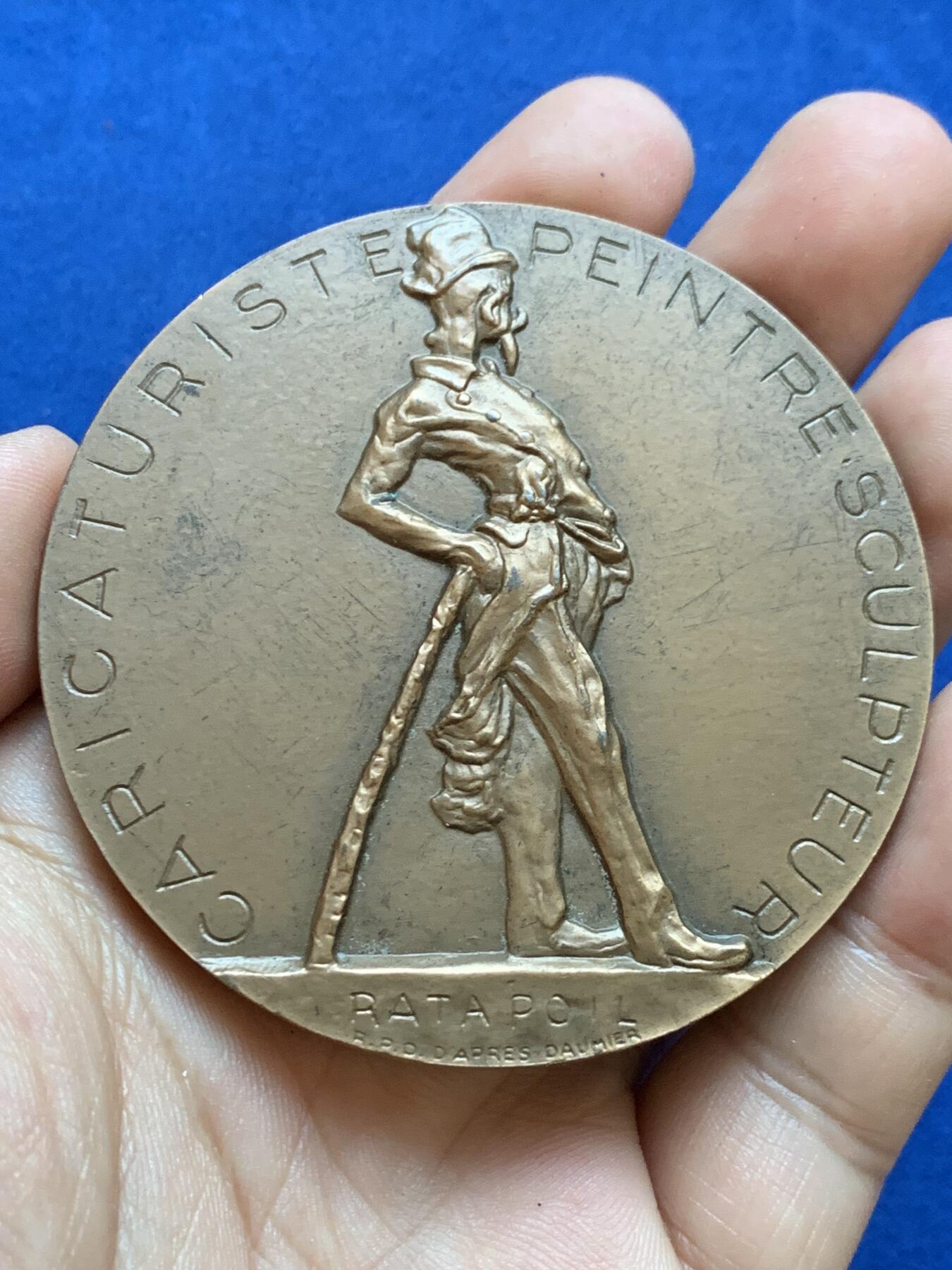 《竞宝斋》第413场 周日，周一，周二，3场连拍 （全场包邮） 霍诺雷·多米埃纪念铜章 带盒 166克 67.5mm