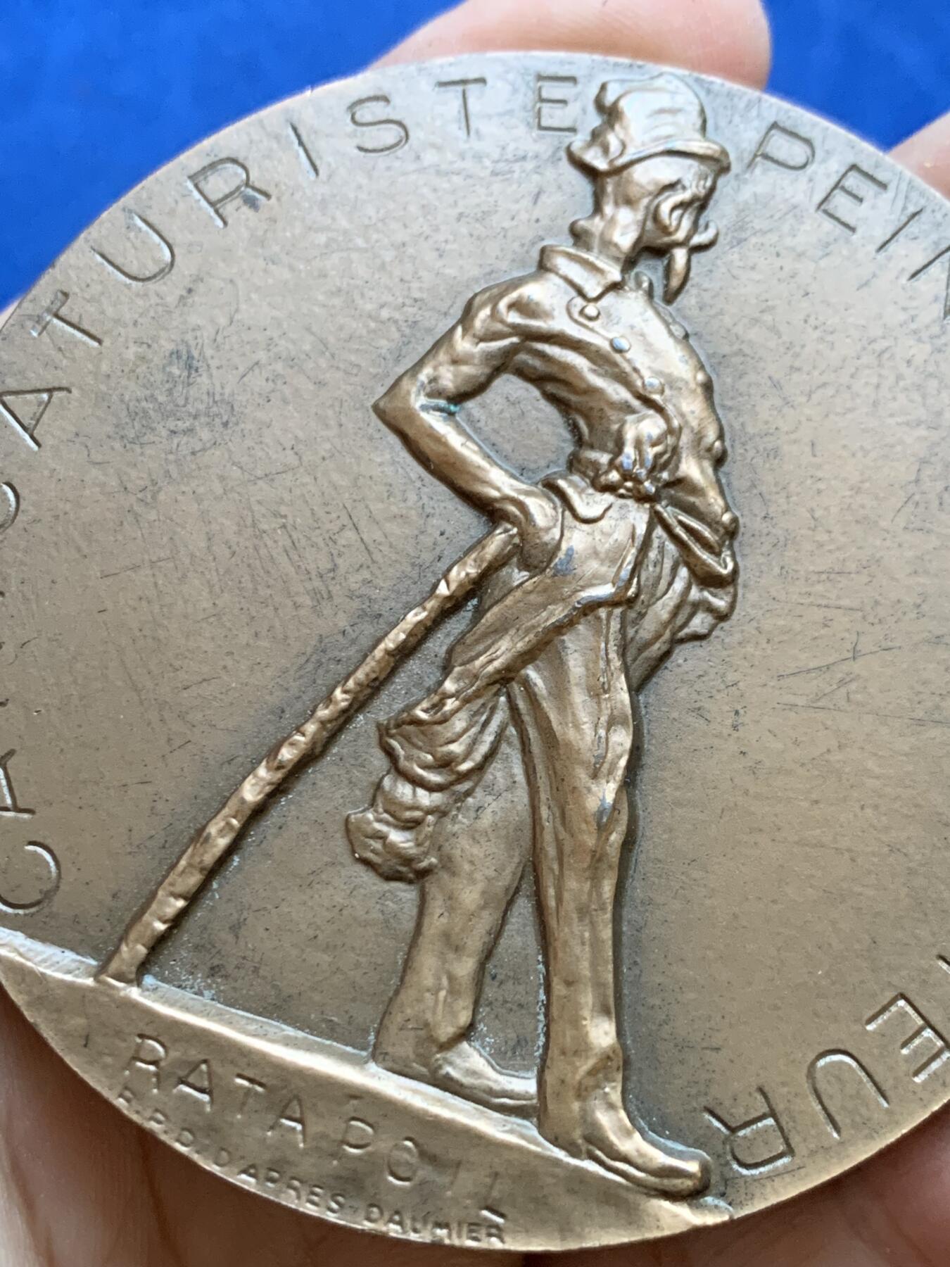 《竞宝斋》第413场 周日，周一，周二，3场连拍 （全场包邮） 霍诺雷·多米埃纪念铜章 带盒 166克 67.5mm