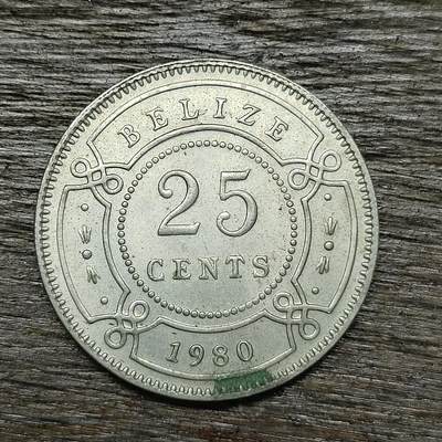 【铜匠收藏】★第131场★散币场，无佣金，30包邮。不满30元，支付5元运费。《接受代拍 代送NGC评级》 - 1980年 英属伯利兹 伊丽莎白二世 25分 铜镍币
