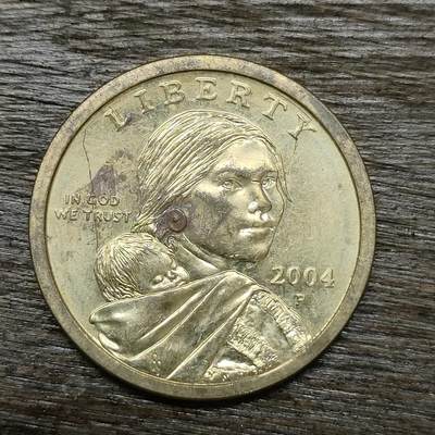 【铜匠收藏】★第131场★散币场，无佣金，30包邮。不满30元，支付5元运费。《接受代拍 代送NGC评级》 - 2004年 飞鹰版  美国 1元 萨卡加维纪念币