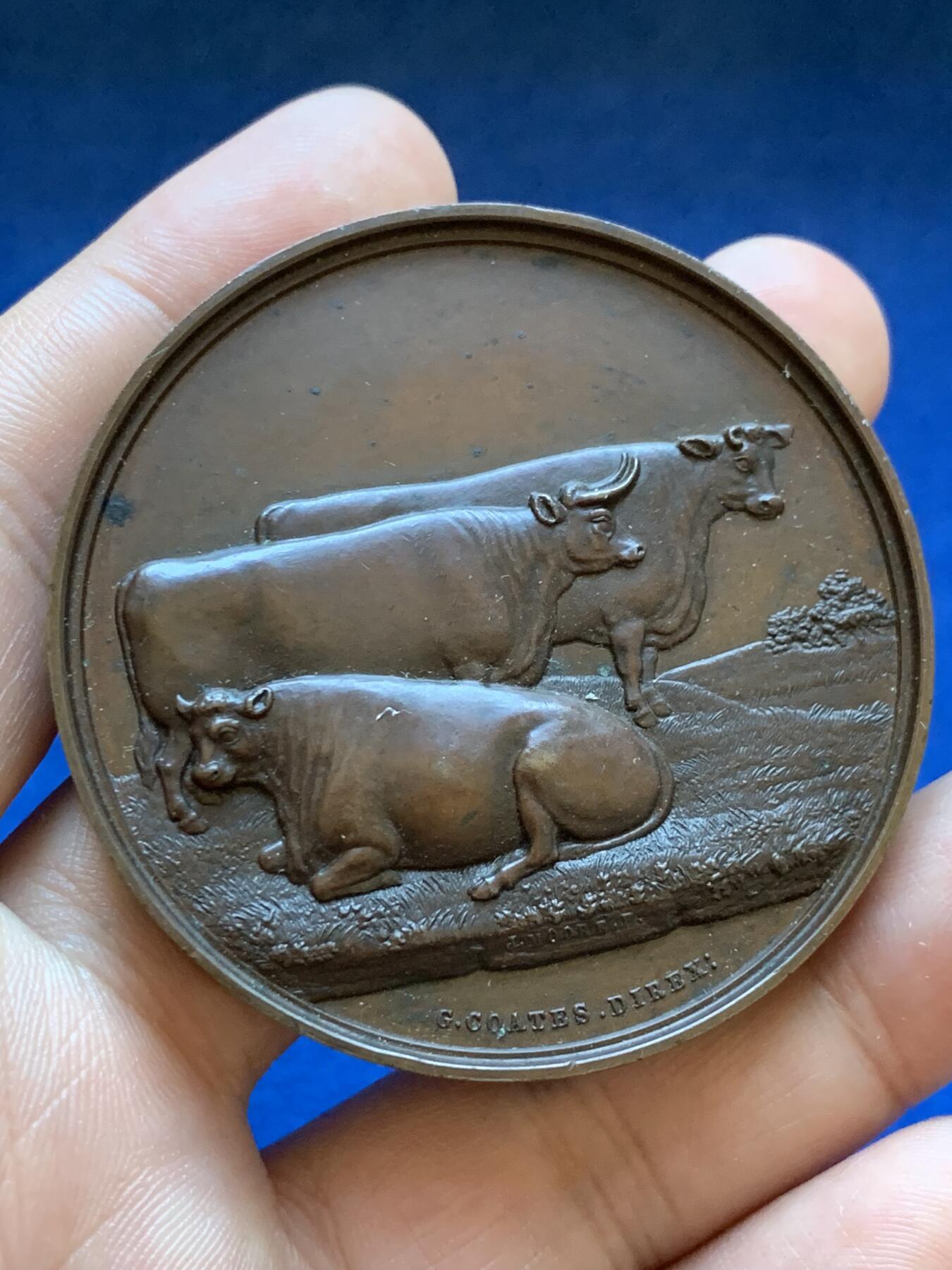 《竞宝斋》第413场 周日，周一，周二，3场连拍 （全场包邮） 英国坎特伯雷牧民协会铜章，80.5g，55mm