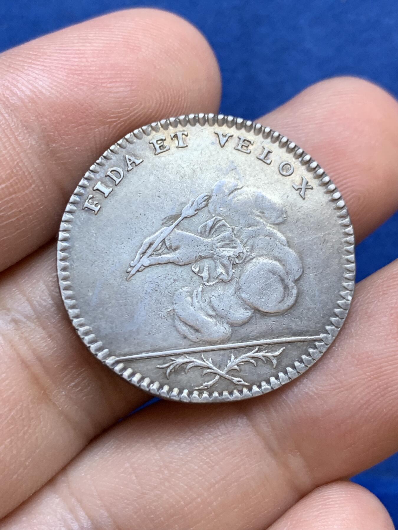 《竞宝斋》第413场 周日，周一，周二，3场连拍 （全场包邮） 法国巴黎司法部门银质代币，夏特莱宫的职员正在铸造硬币，6g，.28.1mm