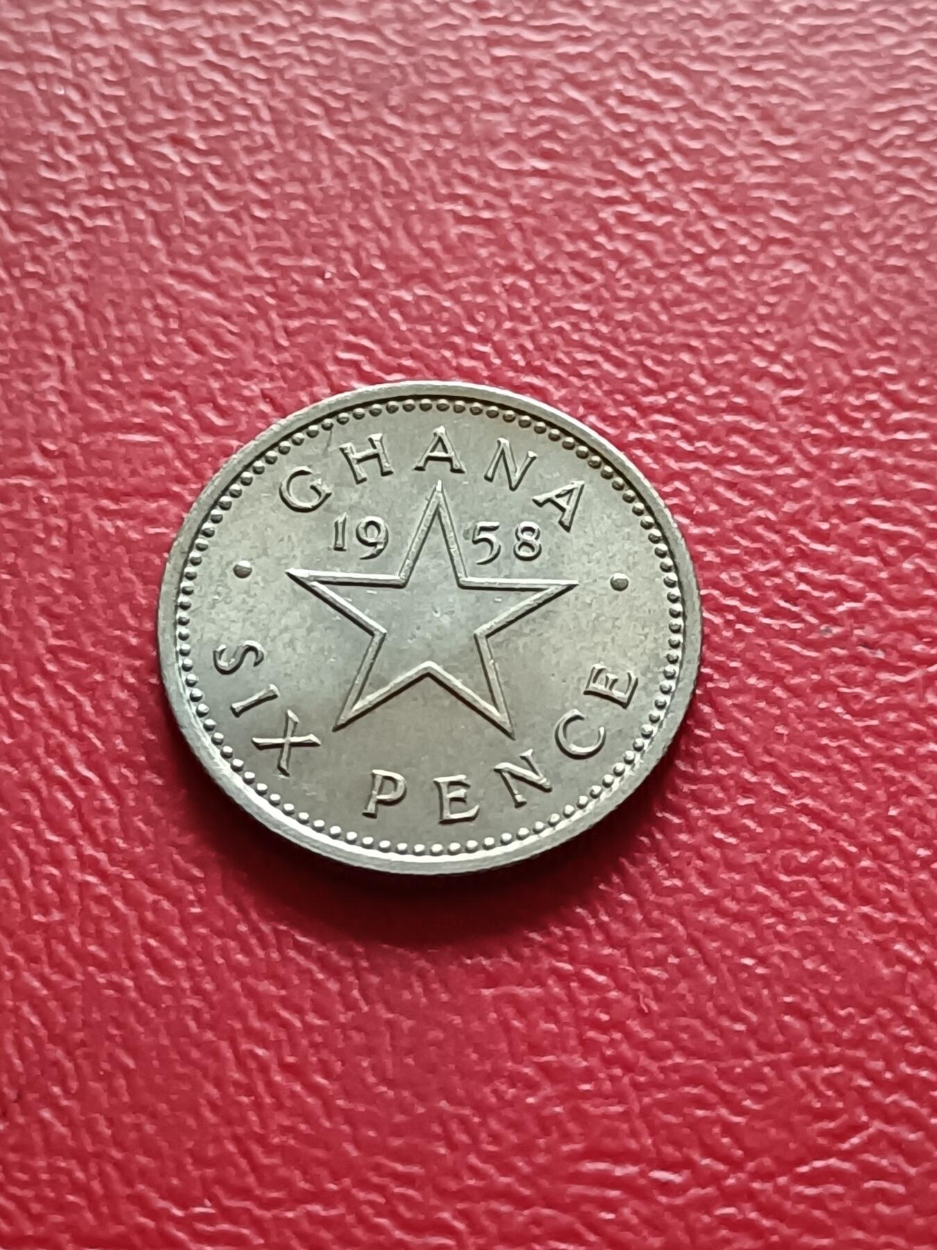 【云涧收藏】第五十七场 加纳1958年6便士，未流通品