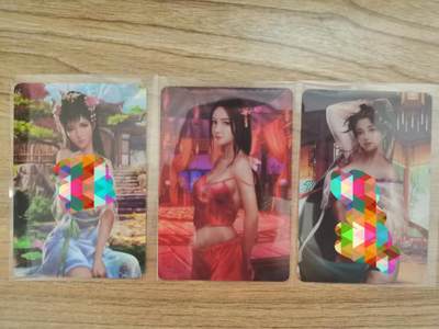 光影卡牌第21期，各家亲签，各家特卡，持续收拍品 - 宁缺金瓶梅彩闪三张，卓丢儿+李桂姐+孟玉楼 