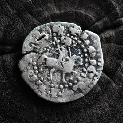 【良泉】【国庆精品场】10月2日晚19.30点开拍！ 222组，西方古代钱币、印章专场 - 【少见】公元1344-1362年【中世纪·十字军】奇里乞亚·亚美尼亚国王——君士坦丁三世，打制银币，1.99克