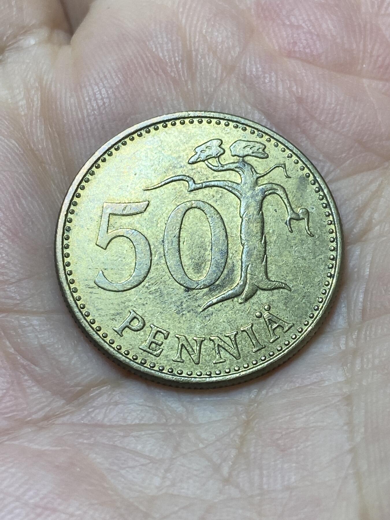 2025年第八十三场(总第一百零九场）外国好品散币(免佣金) 芬兰🇫🇮1976年50盆尼(K标)