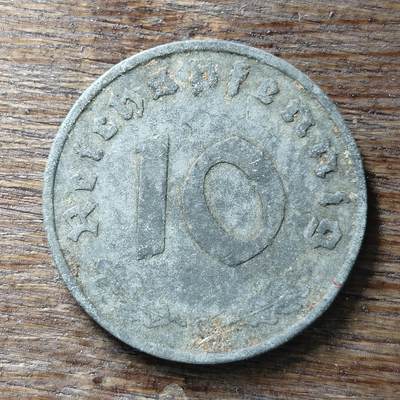 【铜匠收藏】★第131场★散币场，无佣金，30包邮。不满30元，支付5元运费。《接受代拍 代送NGC评级》 - 德国 1941年 10芬尼 D厂锌币德三硬币