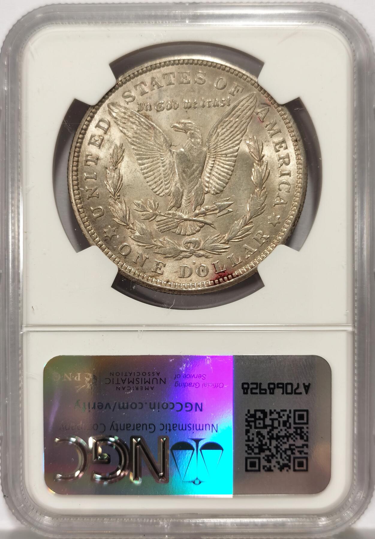 博洋堂世界钱币拍卖第136期（全场包邮） NGC MS63 美国1921年D版摩根大银币