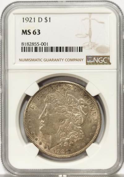 博洋堂世界钱币拍卖第136期（全场包邮） - NGC MS63 美国1921年D版摩根大银币