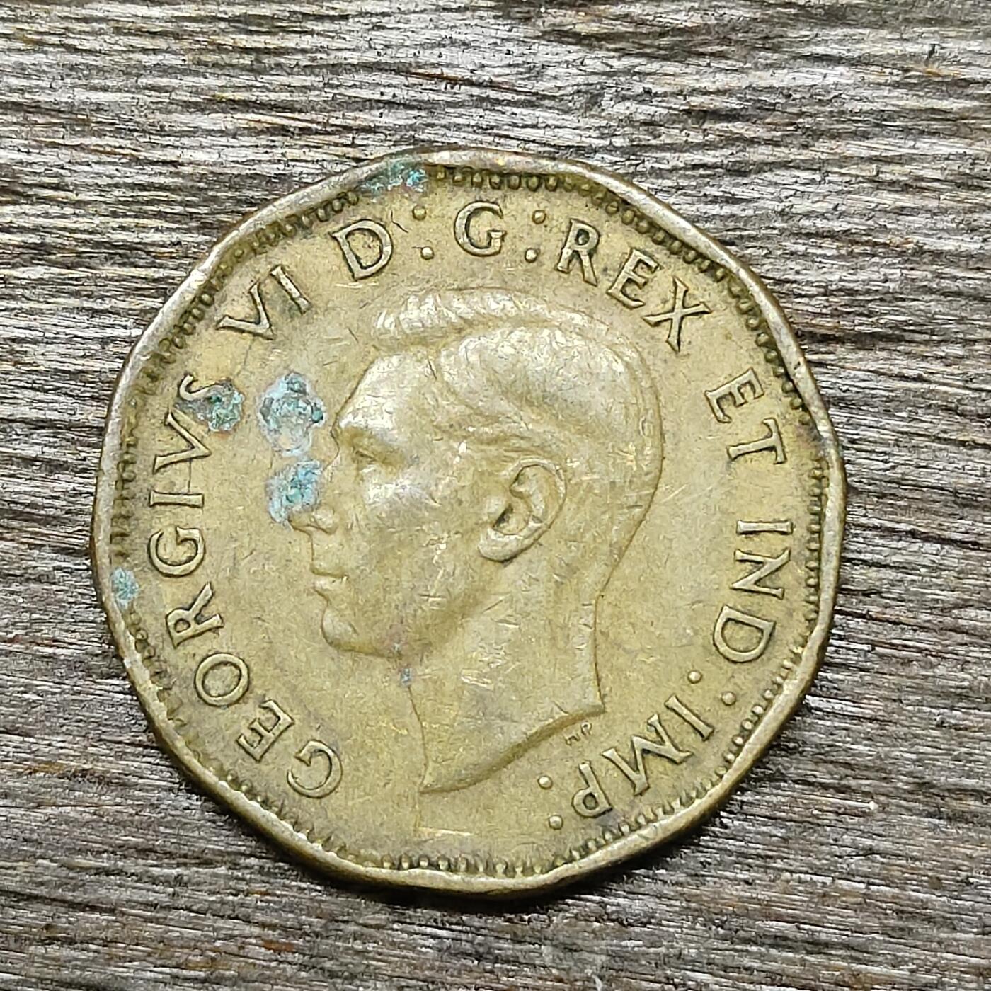 【铜匠收藏】★第131场★散币场，无佣金，30包邮。不满30元，支付5元运费。《接受代拍 代送NGC评级》 加拿大 1943年 5分 铜币 乔治六世