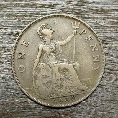 【铜匠收藏】★第131场★散币场，无佣金，30包邮。不满30元，支付5元运费。《接受代拍 代送NGC评级》 - 英国 1930年 1便士 铜币 乔治五世
