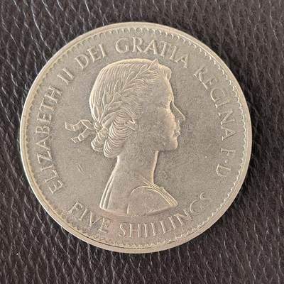 道一币馆币章第一百四十三场 - 英国1960年纽约的英国展览5先令克朗型纪念币
