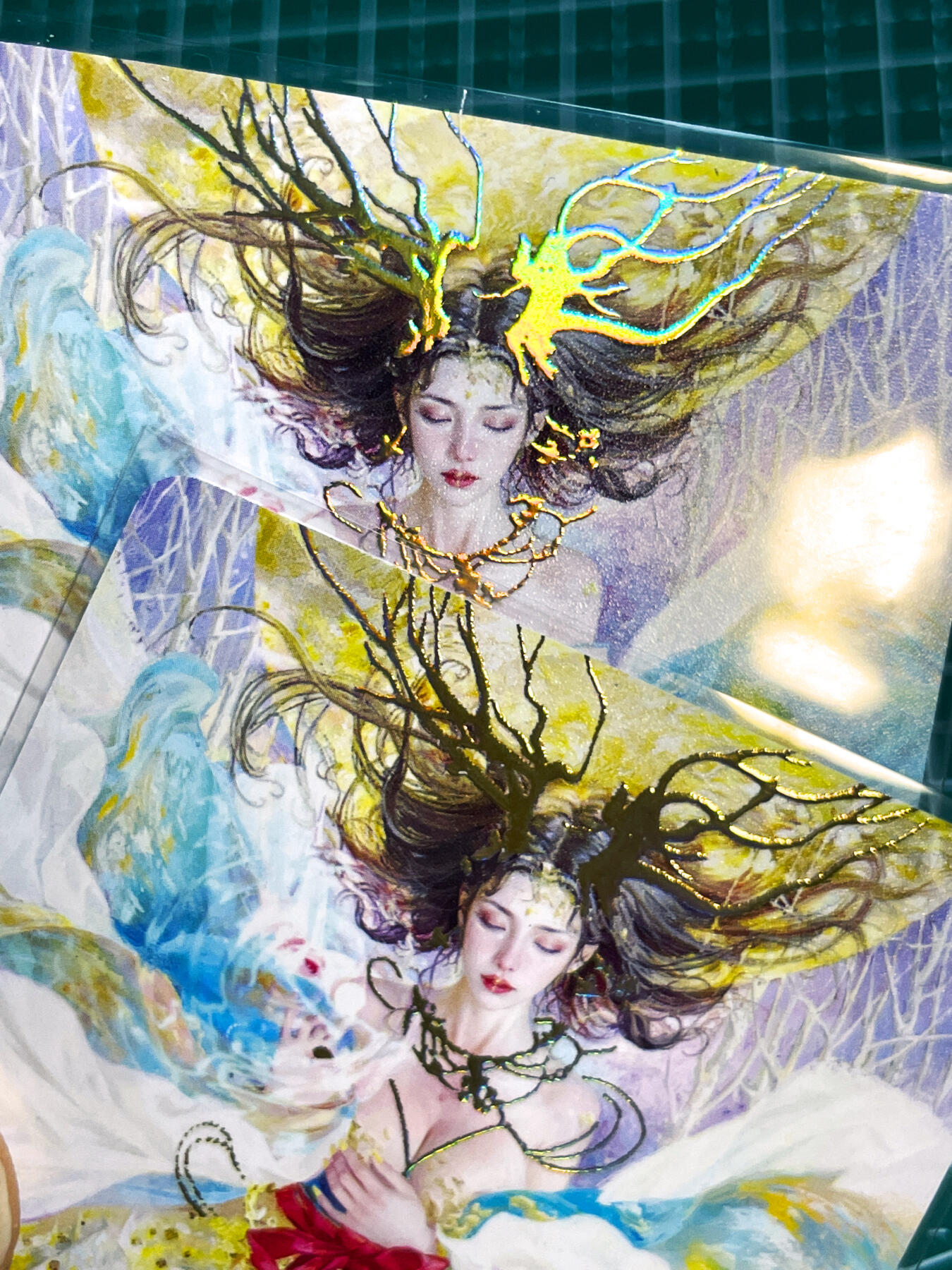 【关注参拍有赠卡】显眼宝29期  奇奇怪怪专场 燎原卡牌 焱卡文化 妖姬传 刷子 龙女 幻彩普卡一对2张 63*88