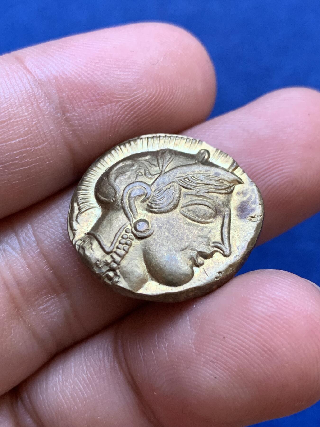 《竞宝斋》第413场 周日，周一，周二，3场连拍 （全场包邮） 古希腊纪念章 两枚 其中一枚有焊点 总重约17.8克