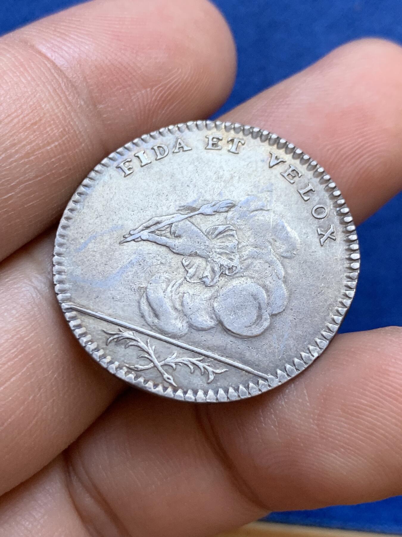 《竞宝斋》第413场 周日，周一，周二，3场连拍 （全场包邮） 法国巴黎司法部门银质代币，夏特莱宫的职员正在铸造硬币，6g，.28.1mm