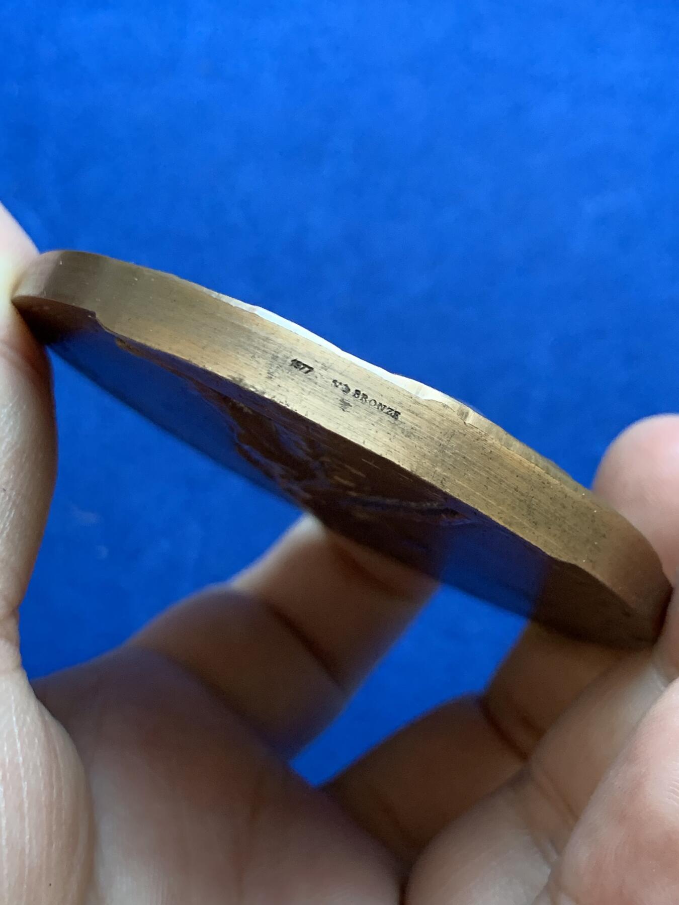 《竞宝斋》第413场 周日，周一，周二，3场连拍 （全场包邮） 霍诺雷·多米埃纪念铜章 带盒 166克 67.5mm