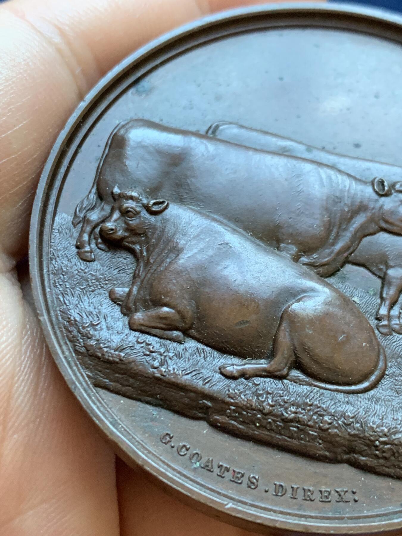 《竞宝斋》第413场 周日，周一，周二，3场连拍 （全场包邮） 英国坎特伯雷牧民协会铜章，80.5g，55mm