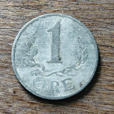 【铜匠收藏】★第131场★散币场，无佣金，30包邮。不满30元，支付5元运费。《接受代拍 代送NGC评级》 - 德占丹麦 1944年 1欧尔 锌币 