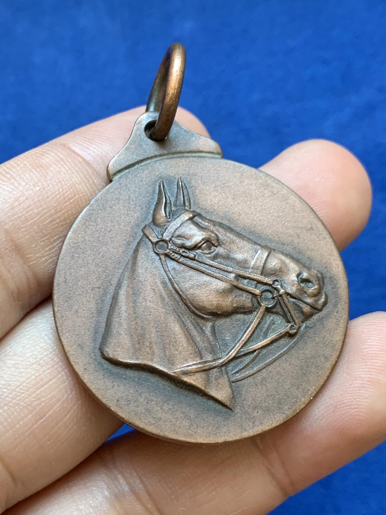 《竞宝斋》第413场 周日，周一，周二，3场连拍 （全场包邮） 英国马术协会铜章，25.72g，38.6mm