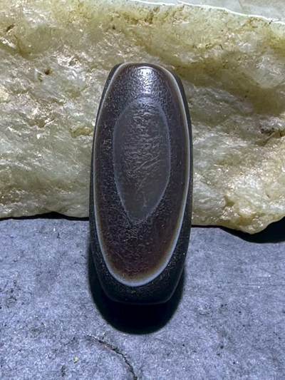 药师玛瑙风化纹随形桶珠一个， - 药师玛瑙风化纹随形桶珠一个，