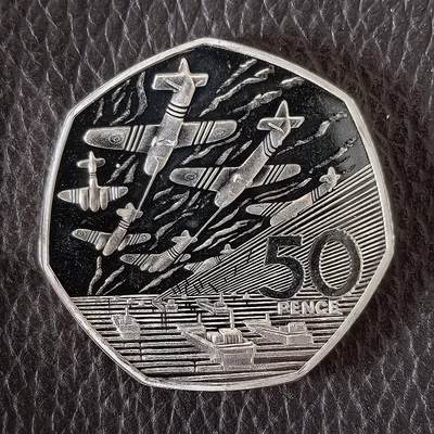 道一币馆币章第一百四十三场 - 英国1994年诺曼底登陆50周年50便士精制银币 13.5g 925S 