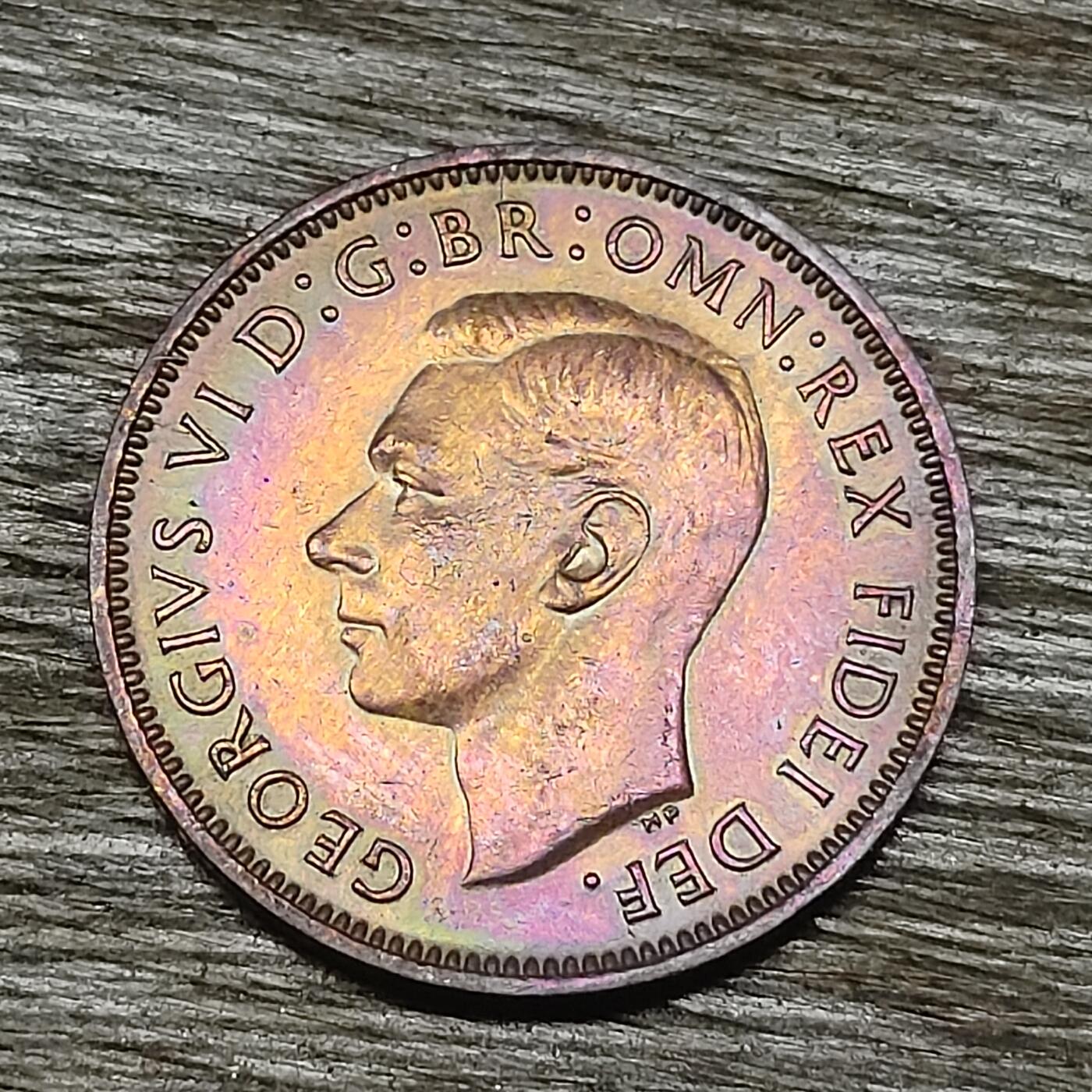 【铜匠收藏】★第131场★散币场，无佣金，30包邮。不满30元，支付5元运费。《接受代拍 代送NGC评级》 英国 1法新 1951年 知更鸟 铜币 乔治六世