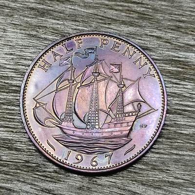 【铜匠收藏】★第131场★散币场，无佣金，30包邮。不满30元，支付5元运费。《接受代拍 代送NGC评级》 - 1967年 英国 半便士 
