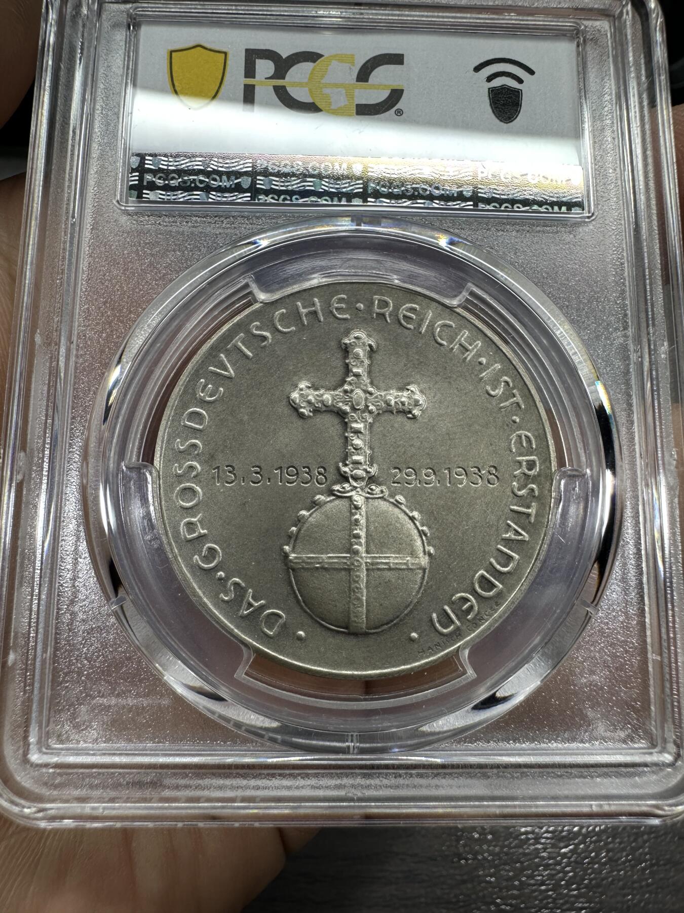 1939年德国吞并奥地利纪念银章PCGS SP64高银版