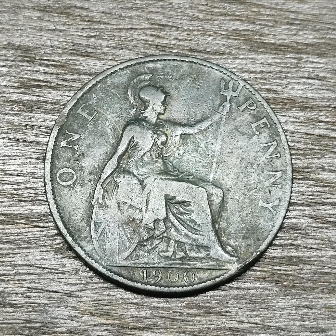 【铜匠收藏】★第131场★散币场，无佣金，30包邮。不满30元，支付5元运费。《接受代拍 代送NGC评级》 英国 1900年 维多利亚时期 1便士