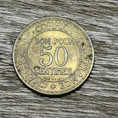【铜匠收藏】★第131场★散币场，无佣金，30包邮。不满30元，支付5元运费。《接受代拍 代送NGC评级》 - 法国 50分 1923年 铝青铜商务部座人
