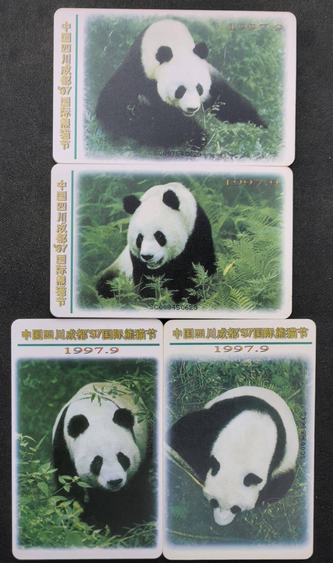 中国集卡电话磁卡专场拍卖(四十四) 熊猫IC电话卡SC版原地版磨砂版4全新带册