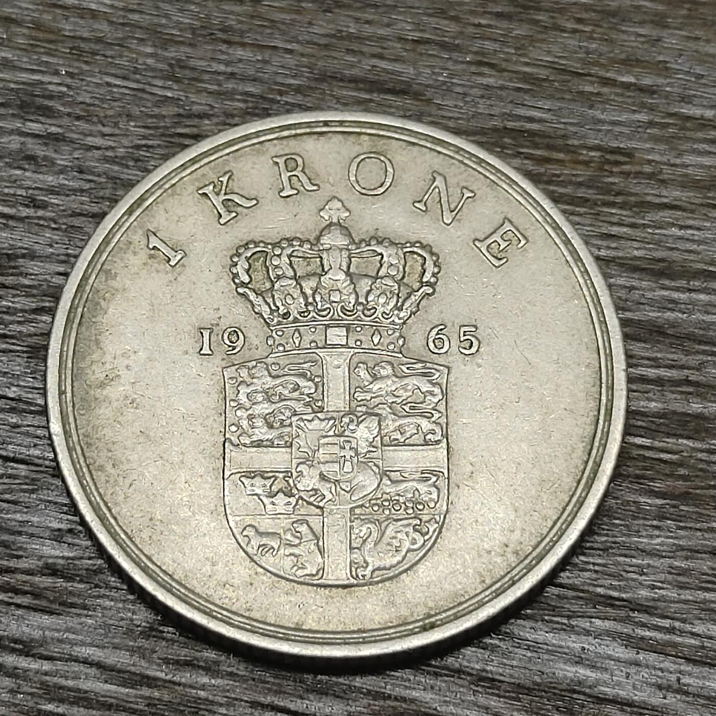 【铜匠收藏】★第131场★散币场，无佣金，30包邮。不满30元，支付5元运费。《接受代拍 代送NGC评级》 丹麦 1965年 5克朗 大镍币