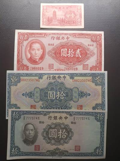 2025八月第五期（总第190期） - 【吕】中央银行纸币批量四张AUNC—UNC-
