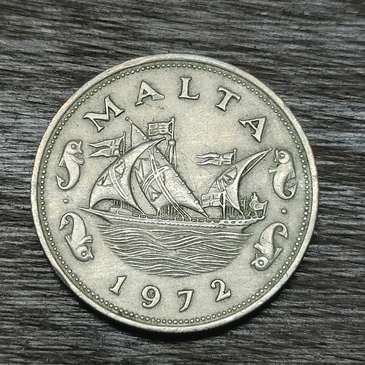 【铜匠收藏】★第131场★散币场，无佣金，30包邮。不满30元，支付5元运费。《接受代拍 代送NGC评级》 1972年 马耳他 帆船版 10分 镍币