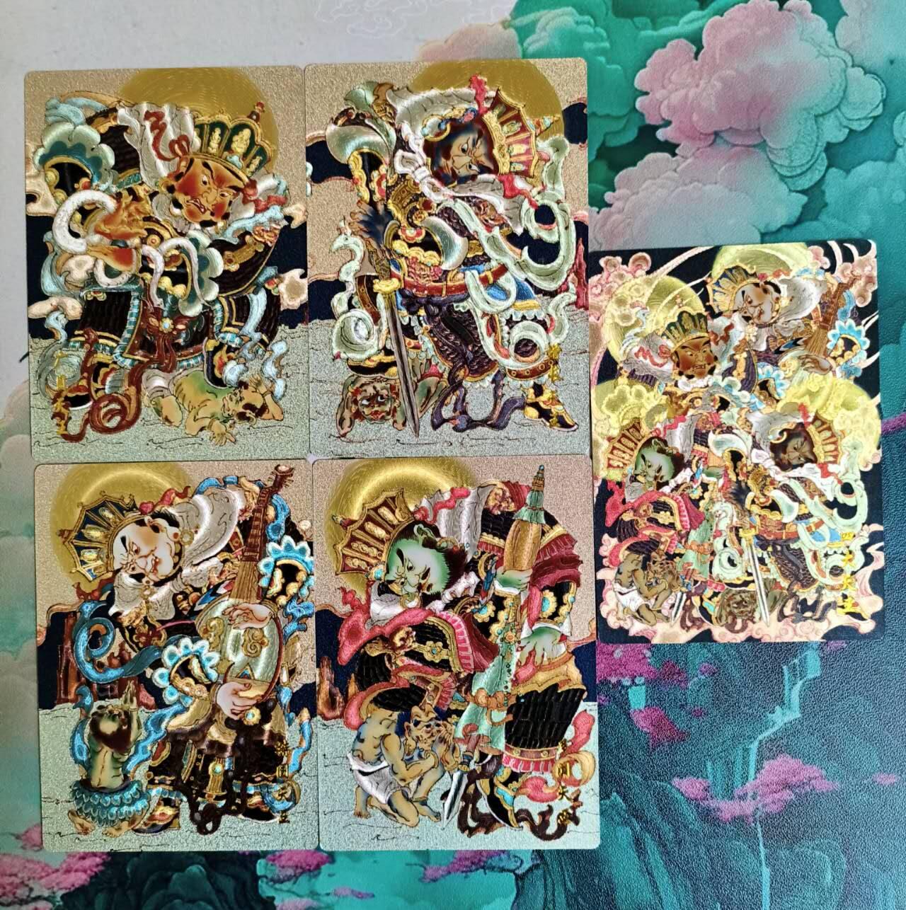 龙虎卡牌第五十二场，小坏熊，你真坏 （无佣金，满120包邮，欢迎送拍） 粗闪5张全 心染 四大天王+合体