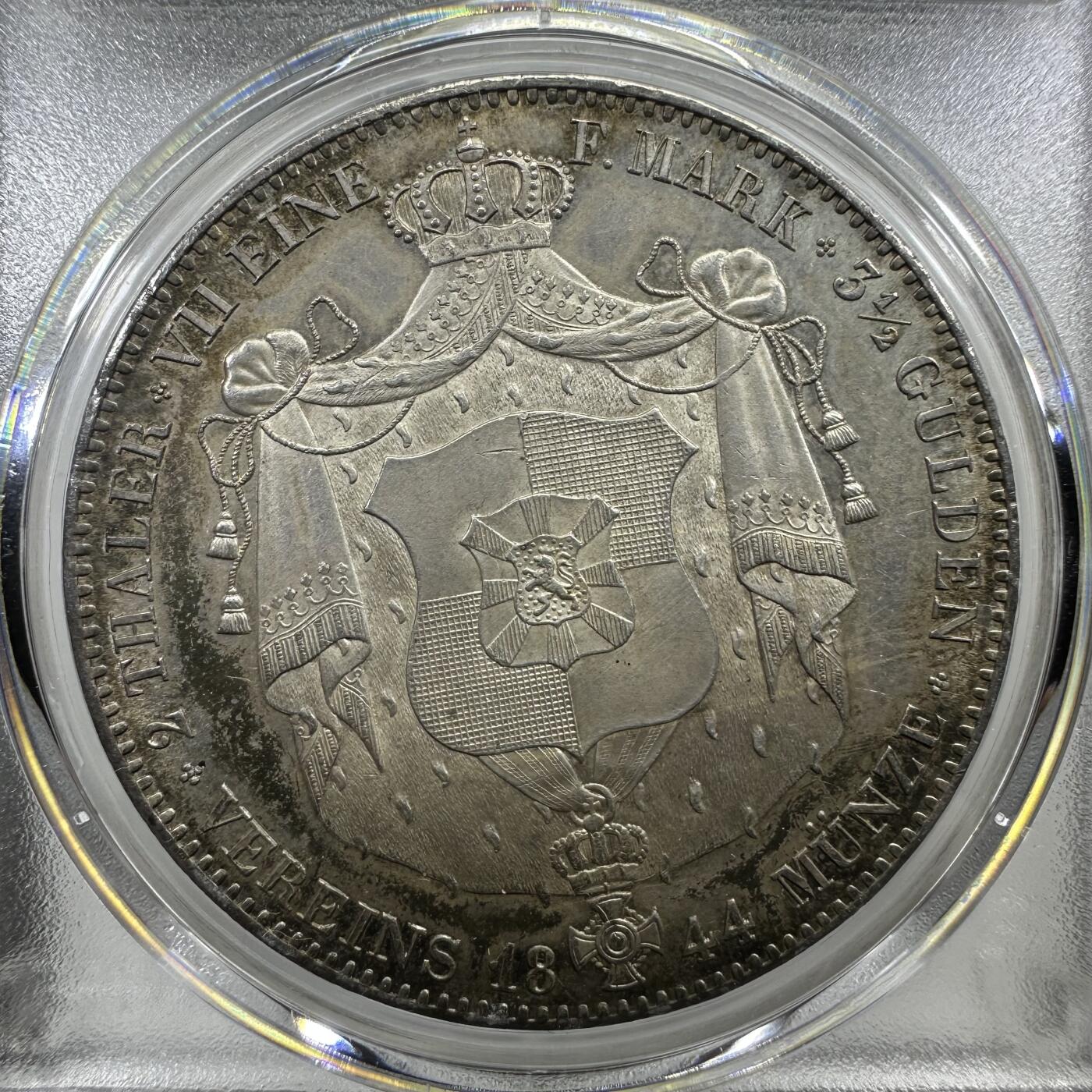 1844年德国黑兴根泰勒银币PCGS MS62