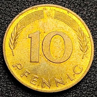 泉币菌-第100场-百场纪念 精品场 - 联邦德国1979年 10芬尼硬币 橡树麦穗  银行版 21.5mm