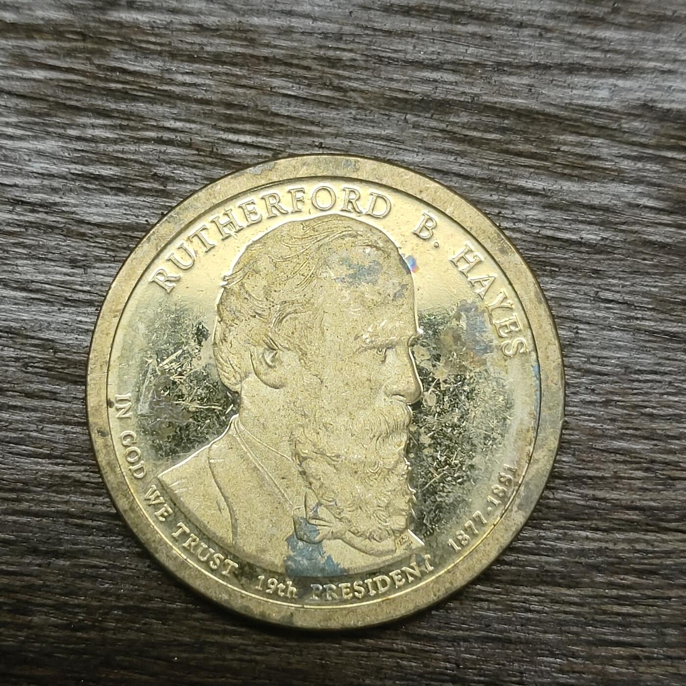 【铜匠收藏】★第131场★散币场，无佣金，30包邮。不满30元，支付5元运费。《接受代拍 代送NGC评级》 美国总统币 第19任总统 拉瑟福德海斯 1美元纪念铜币