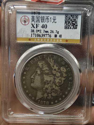 银元专场第二期（少量铜钱铜元） - 摩根银币，老包浆，公博评级xf40