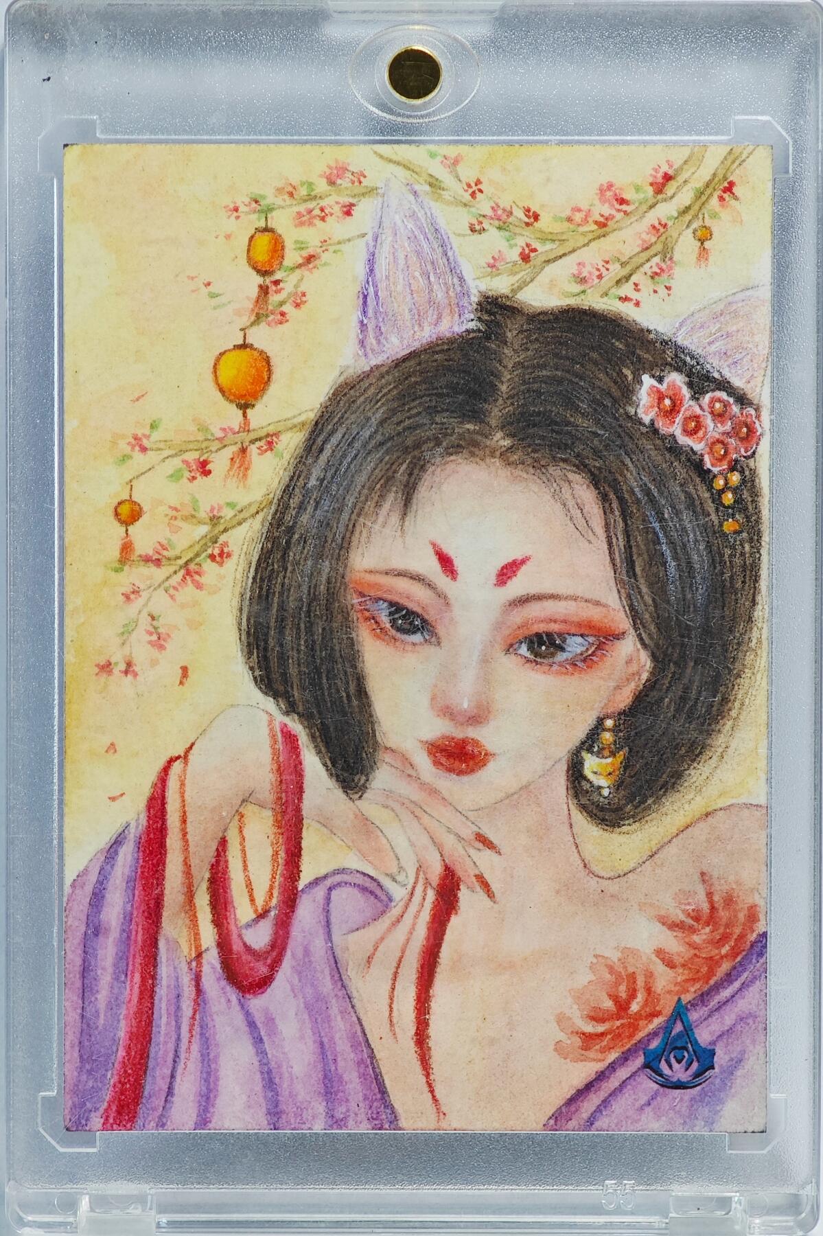 白泽拍卖卡牌手绘专场第23期（中庭淡月照三更，白露洗空河汉明）