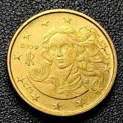 泉币菌-第100场-百场纪念 精品场 - 欧元 意大利2009年10欧分铜币 女神维纳斯 19.75MM