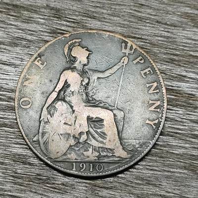 【铜匠收藏】★第131场★散币场，无佣金，30包邮。不满30元，支付5元运费。《接受代拍 代送NGC评级》 -  英国1910年 1便士